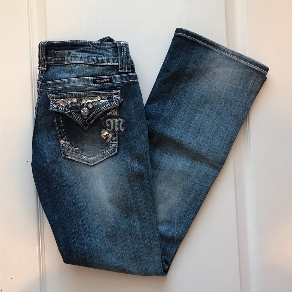 Miss Me Medium Wash Rhinestone Jeans